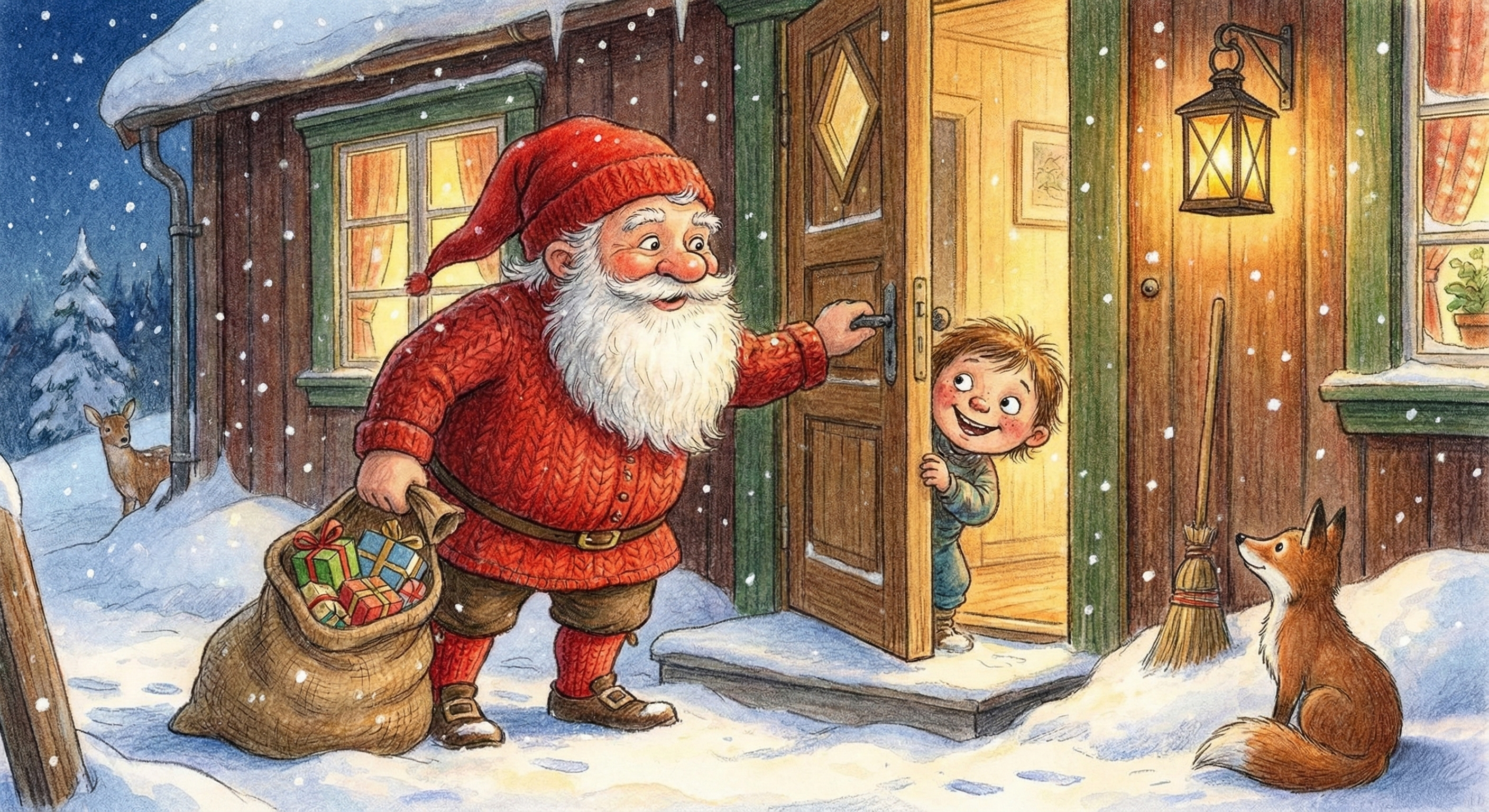 Julenissen kommer på besøk